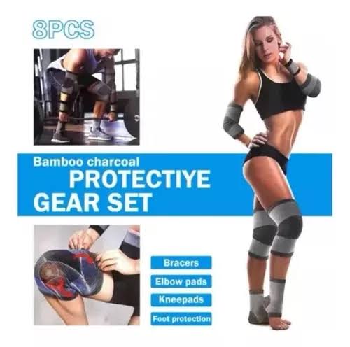 Set de protectores de Compresión de Soporte (rodilleras, muñequeras, coderas y tobilleras)