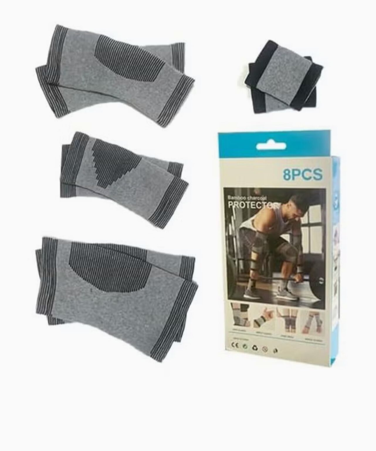 Set de protectores de Compresión de Soporte (rodilleras, muñequeras, coderas y tobilleras)